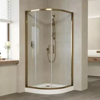 Душевой уголок Vegas Glass ZS Tur Novo 110 05 01 профиль бронза, стекло прозрачное ZS TUR NOVO 110 05 01
