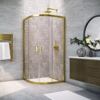 Душевой уголок Vegas Glass ZS Tur Novo h1900 100 09 05 профиль золото, стекло бронза ZS TUR NOVO h1900 100 09 05