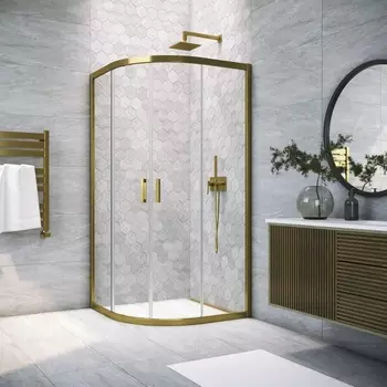 Душевой уголок Vegas Glass ZS Tur Novo h1900 90 05 01 профиль бронза, стекло прозрачное ZS TUR NOVO h1900 90 05 01