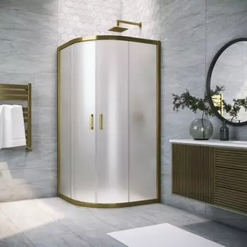 Душевой уголок Vegas Glass ZS Tur Novo h1900 80 05 10 профиль бронза, стекло сатин ZS TUR NOVO h1900 80 05 10