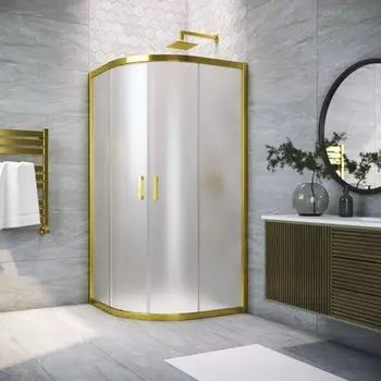 Душевой уголок Vegas Glass ZS Tur Novo h1900 80 09 10 профиль золото, стекло сатин ZS TUR NOVO h1900 80 09 10