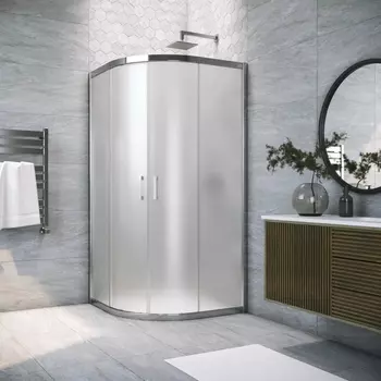 Душевой уголок Vegas Glass ZS Tur Novo h1900 80 08 10 профиль глянцевый хром, стекло сатин ZS TUR NOVO h1900 80 08 10