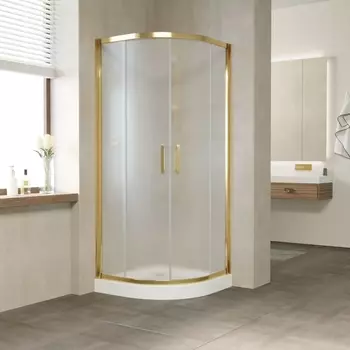 Душевой уголок Vegas Glass ZS Tur Novo 80 09 10 профиль золото, стекло сатин ZS TUR NOVO 80 09 10