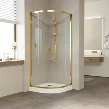 Душевой уголок Vegas Glass ZS Tur Novo 90 09 01 профиль золото, стекло прозрачное ZS TUR NOVO 90 09 01