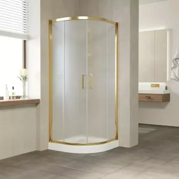 Душевой уголок Vegas Glass ZS Tur Novo 90 09 10 профиль золото, стекло сатин ZS TUR NOVO 90 09 10