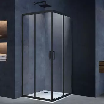 Душевой уголок Vincea Alpha VSS-3AL900CLB 90x90, профиль черный, стекло прозрачное