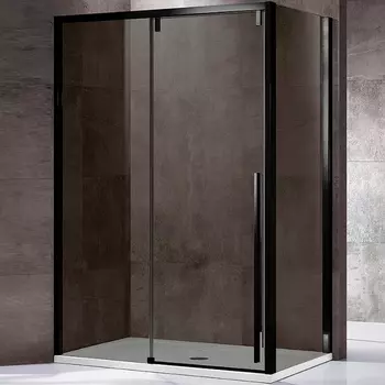 Душевой уголок Vincea Lugano VSR-1L9012CGB-1 120х90х195 профиль чёрный, стекло тонированное