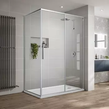 Душевой уголок Vincea Slim-U VSR-2SU9012CL 120x90 см, профиль хром, стекло прозрачное