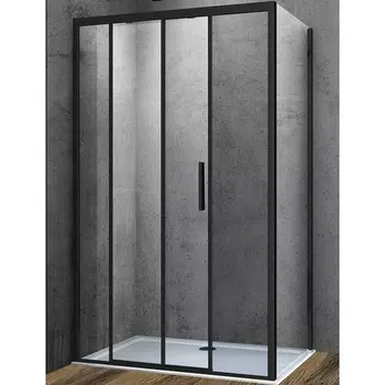 Душевой уголок Vincea Soft VSR-3SO9011CLB 110х90х195 профиль черный, стекло прозрачное