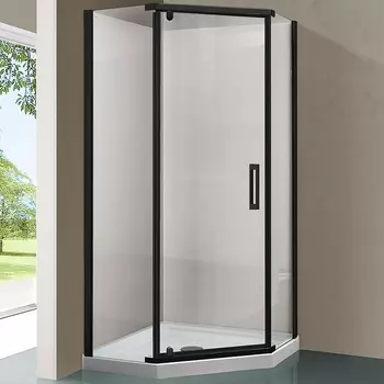 Душевой уголок Vincea Stresa VSP-1S900CLB 90x90х195 профиль чёрный, стекло прозрачное