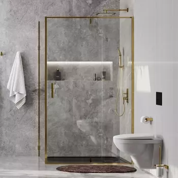 Душевой уголок Wasserkraft Aisch 55P06 120x80, профиль золотой матовый