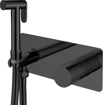 Гигиенический душ Boheme Stick 127-BB со смесителем, С ВНУТРЕННЕЙ ЧАСТЬЮ, diamond matt black
