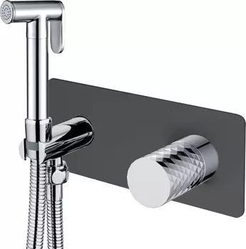 Гигиенический душ Boheme Stick 127-BCR со смесителем, С ВНУТРЕННЕЙ ЧАСТЬЮ, black/diamond chrome