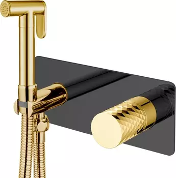Гигиенический душ Boheme Stick 127-BG со смесителем, С ВНУТРЕННЕЙ ЧАСТЬЮ, black/diamond gold