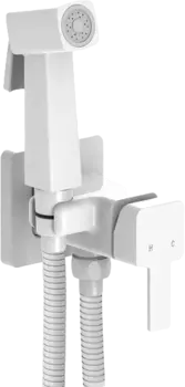 Гигиенический душ Elghansa Concealed 22Q0017-White (Set-112) со смесителем, белый, С ВНУТРЕННЕЙ ЧАСТЬЮ