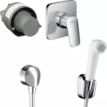 Гигиенический душ Hansgrohe 32127000 со смесителем, С ВНУТРЕННЕЙ ЧАСТЬЮ