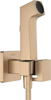 Гигиенический душ Hansgrohe Bidette E 1jet 29233140 со смесителем, шлифованная бронза
