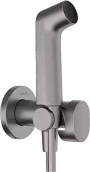 Гигиенический душ Hansgrohe Bidette S 1jet 29232340 со смесителем, шлифованный черный хром