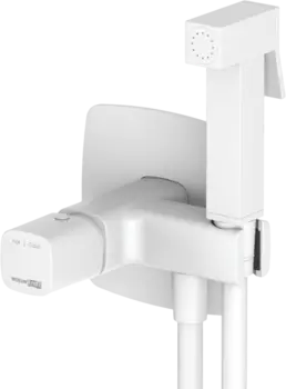 Гигиенический душ Wasserkraft Saale 9538 со смесителем, С ВНУТРЕННЕЙ ЧАСТЬЮ, белый soft-touch /9538