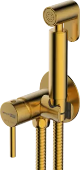 Гигиенический душ Wasserkraft Sauer A70838 со смесителем, С ВНУТРЕННЕЙ ЧАСТЬЮ, матовое золото PVD