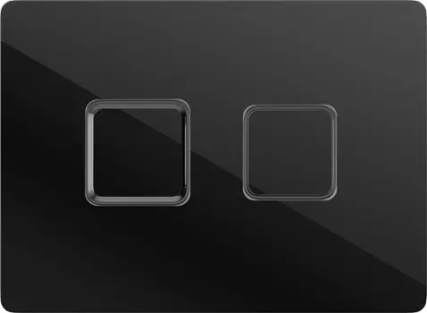 Кнопка смыва Cersanit Accento Square 63529 стеклянная, черная /63529