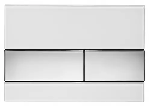 Кнопка смыва Tece Square белое стекло, кнопка хром 9240802