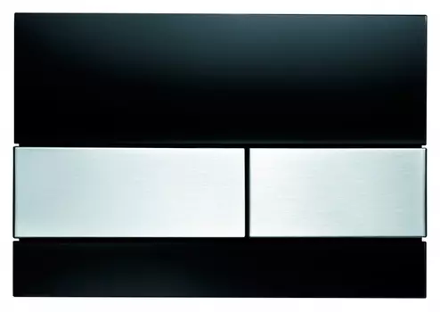 Кнопка смыва Tece Square черное стекло, кнопка сатин 9240806