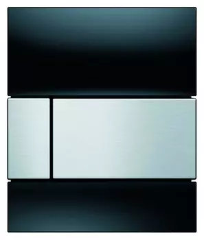 Кнопка смыва Tece Square Urinal черное стекло, кнопка сатин 9242806