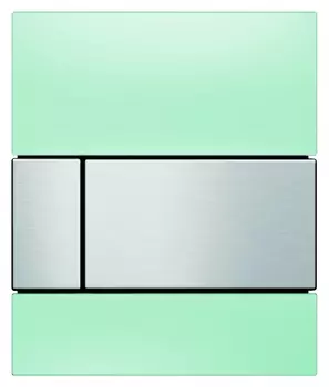 Кнопка смыва Tece Square Urinal зеленое стекло, кнопка сатин 9242804