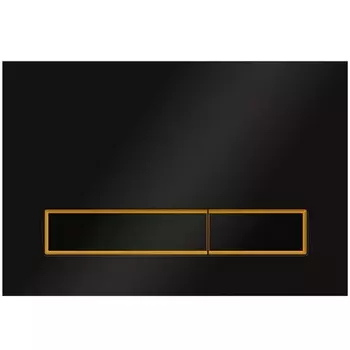 Кнопка смыва Veconi Square Design VFSD003BLG черная с золотом