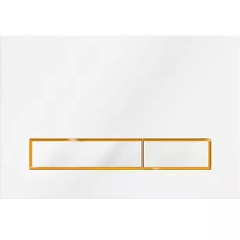 Кнопка смыва Veconi Square Design VFSD003WHG белая с золотом