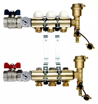 Коллектор Tiemme 1 х 3/4, латунный, 3 выхода 3870030