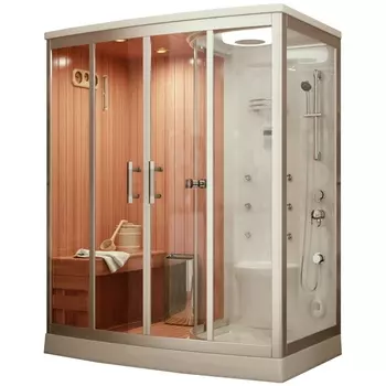 Комбинированная сауна 2в1 Frank F917L 170х112х218 профиль хром, стекло прозрачное, левая 2015120