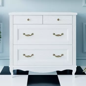 Комод ValenHouse Лиора 90 белый, фурнитура бронза L90_KDББ