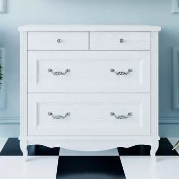 Комод ValenHouse Лиора 90 белый, фурнитура хром L90_KDБХ