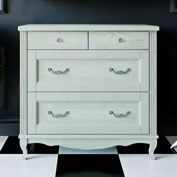 Комод ValenHouse Лиора 90 слоновая кость, фурнитура хром L90_KDСХ