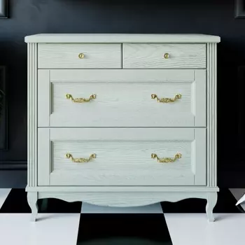 Комод ValenHouse Лиора 90 слоновая кость, фурнитура золото L90_KDСЗ