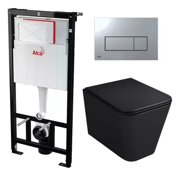 Комплект 3 в 1 инсталляция AlcaPlast + Унитаз подвесной Owl 1975 Ruta-H OWLT190404 + кнопка хром