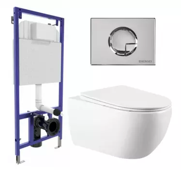 Комплект 3 в 1 инсталляция Berges Wasserhaus Novum 040223 + Унитаз подвесной Vincea Evo VT1-34 + кнопка хром