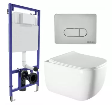 Комплект 3 в 1 инсталляция Berges Wasserhaus Novum 040233 + Унитаз подвесной Vincea Form VT1-35 + кнопка хром