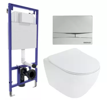 Комплект 3 в 1 инсталляция Berges Wasserhaus Novum 040253 + Унитаз подвесной Cezares Stylus CZR-513-TH-R + кнопка хром 040253+CZR-513-TH-R+CZR-2011-SC