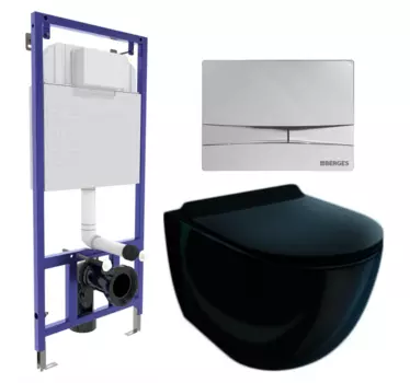 Комплект 3 в 1 инсталляция Berges Wasserhaus Novum 040253 + Унитаз подвесной Esbano Garcia ESUPGARCB + кнопка хром 040253+ESUPGARCB