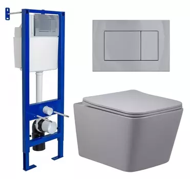 Комплект 3 в 1 инсталляция Berges Wasserhaus Atom 410 + Унитаз подвесной Vincea Q-Line VT1-12MG + кнопка хром