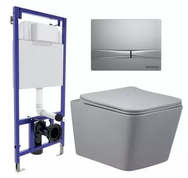 Комплект 3 в 1 инсталляция Berges Wasserhaus Novum 040252 + Унитаз подвесной Vincea Q-Line VT1-12MG + кнопка хром матовая