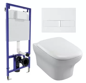 Комплект 3 в 1 инсталляция Berges Wasserhaus Novum L1 + Унитаз подвесной Jacob Delafon Vox EDM102-00 + кнопка белая