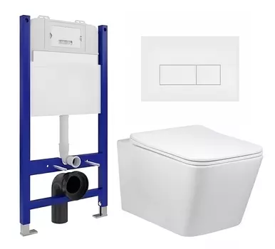 Комплект 3 в 1 инсталляция Enio Tecnico 50 EN8050050 + Унитаз Vincea Q-Line VT1-12 + кнопка белая матовая