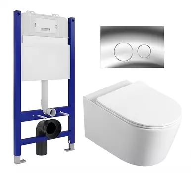 Комплект 3 в 1 инсталляция Enio Tecnico 50 EN8050050 + Унитаз Vincea Cute VT1-24 + кнопка хром