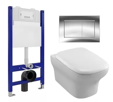 Комплект 3 в 1 инсталляция Enio Tecnico 50 EN8050050 + Унитаз подвесной Jacob Delafon Vox EDM102-00 + кнопка хром