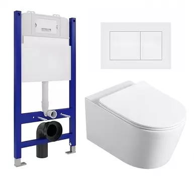 Комплект 3 в 1 инсталляция Enio Tecnico 50 EN8050050 + Унитаз Vincea Cute VT1-24 + кнопка белая матовая