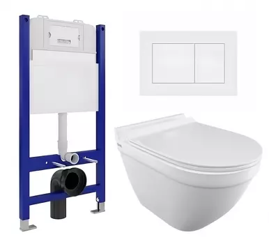 Комплект 3 в 1 инсталляция Enio Tecnico 50 EN8050050 + Унитаз подвесной Iddis Cloud CLORDSEi25 + кнопка белая матовая